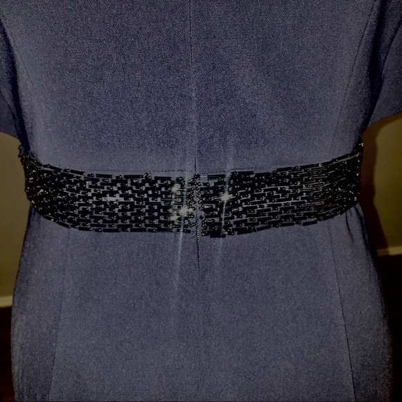 Carmen draped beaded evening gown mermaid dress - Picture 7 of 8